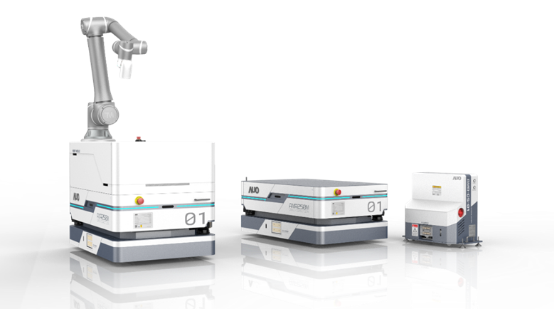 腾博会數位開發的自主式移動機器人（AMR250M），搭配全向輪並結合AI演算法、2D LiDAR、3D攝影機等技術，協助客戶實現產線全自動化